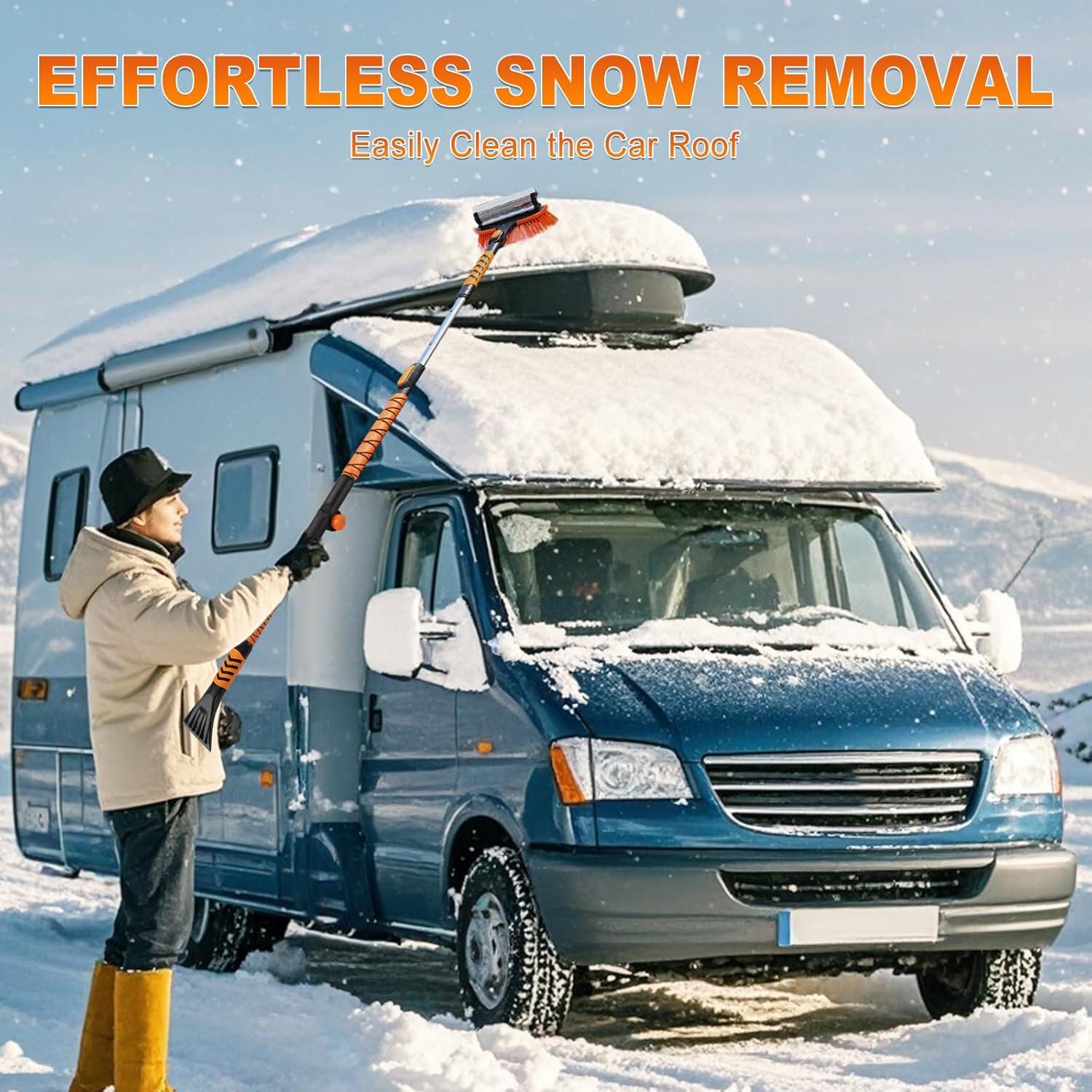 Cepillo de Nieve Plegable SKYJDM 158.5 cm Naranja Ajustable