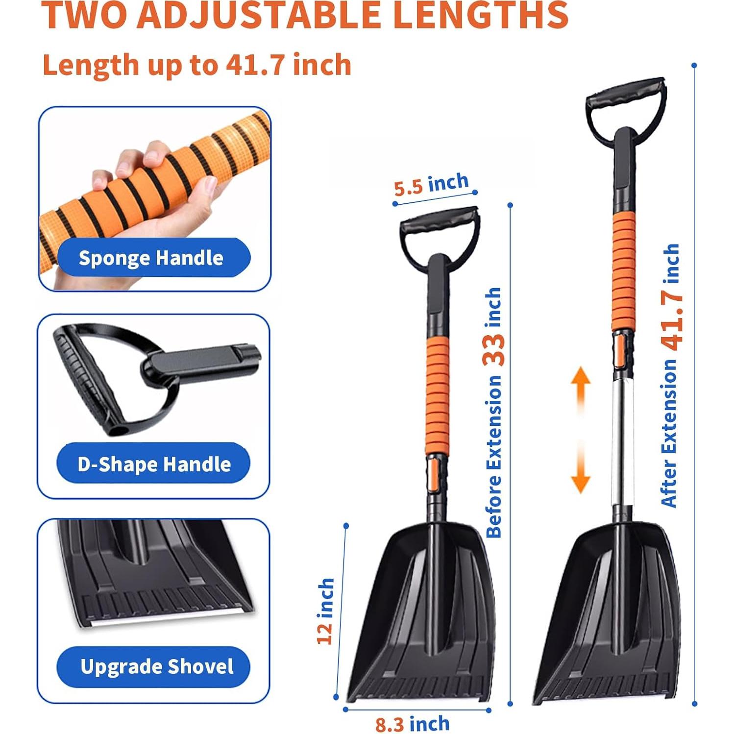 Kit de Eliminación de Nieve TERRALYX - Pala, Cepillo y Raspador