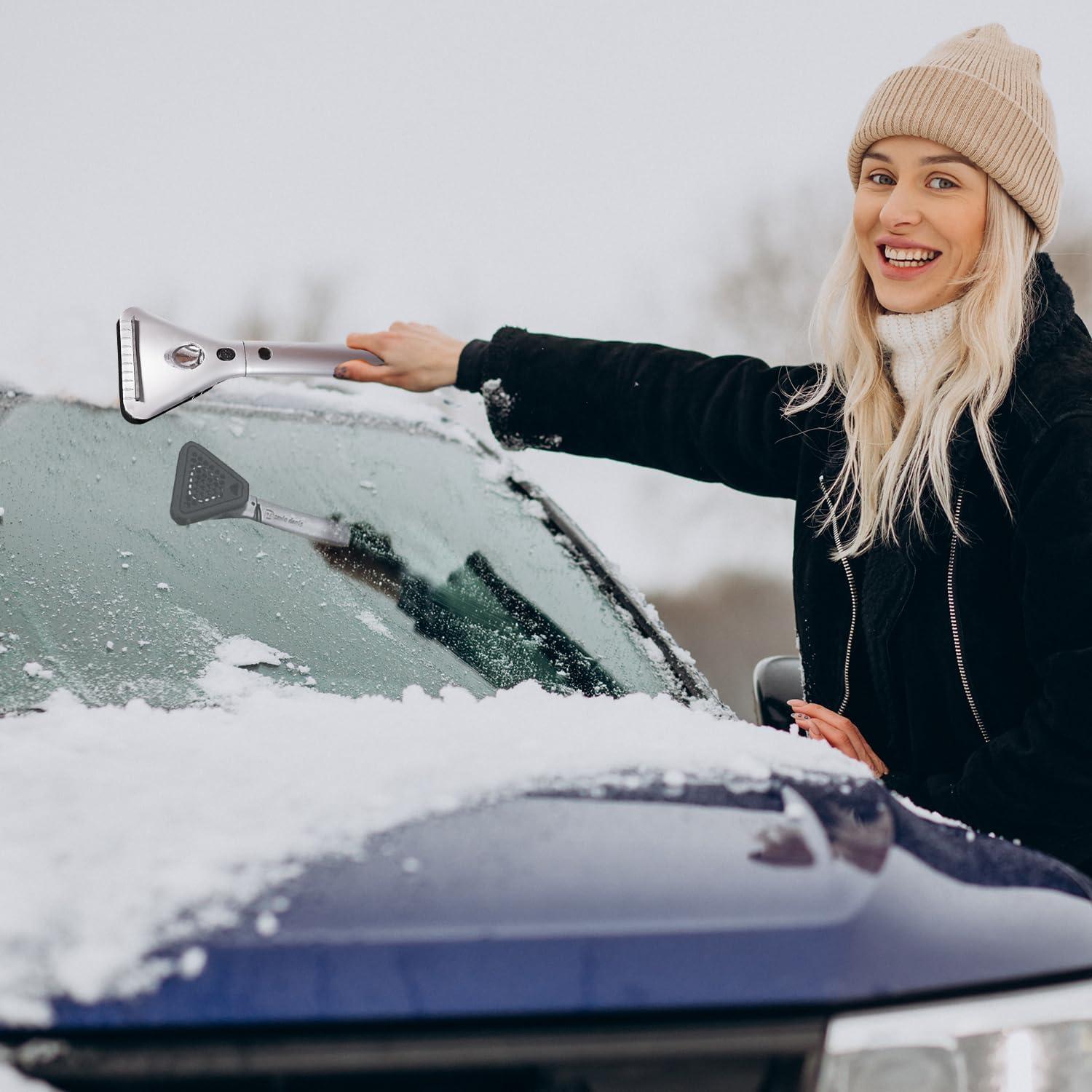 Raspador de Hielo Calentado ZONETECH 12V Extensible con Luz LED