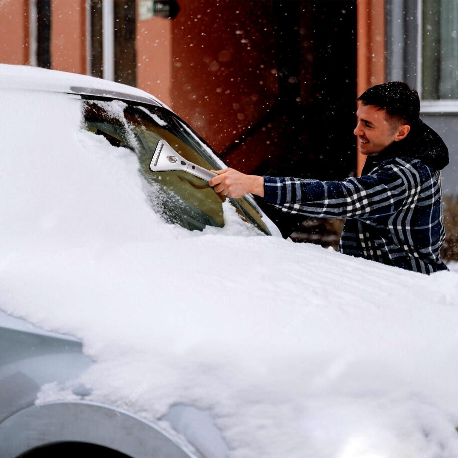 Raspador de Hielo Calentado ZONETECH 12V Extensible con Luz LED