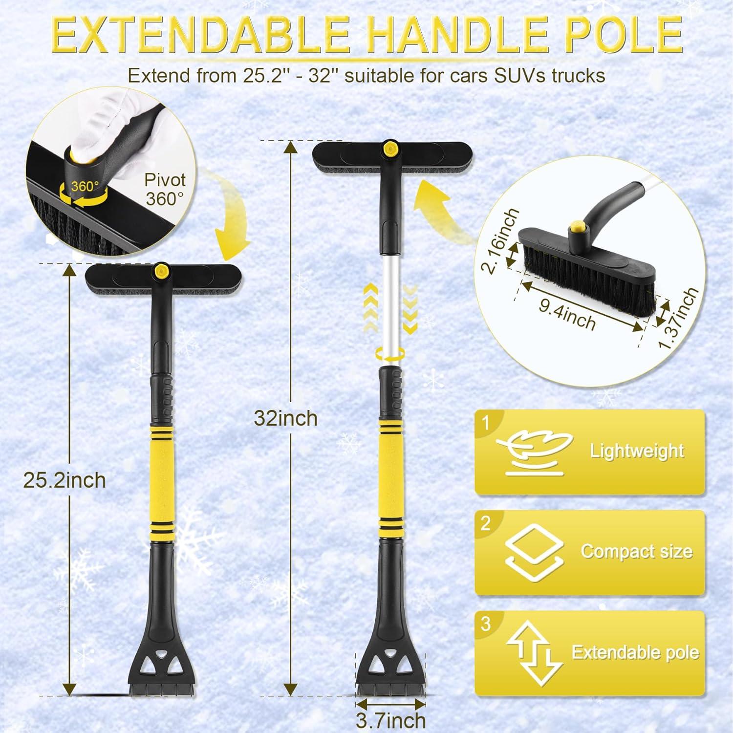 LivTee Cepillo de Nieve Extensible 81 cm y Raspador de Hielo
