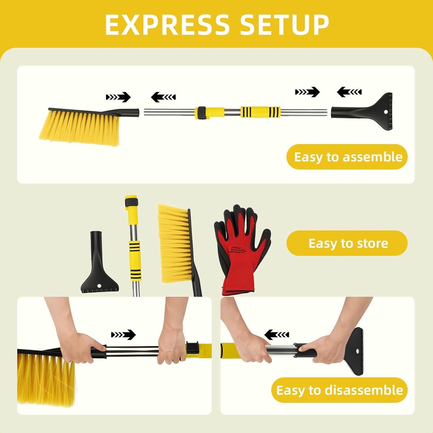 Cepillo de Nieve Telescópico Nexcrate SU002 80cm con Raspador