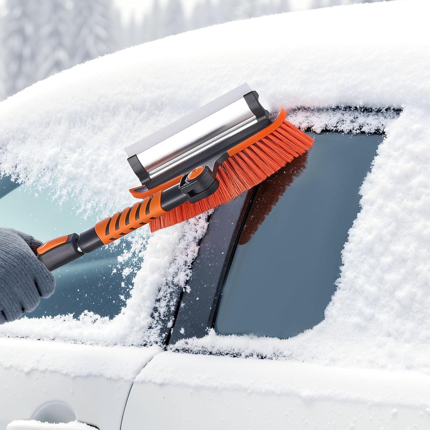 VEVOR Cepillo de Nieve 3-en-1 para Coche con Raspador y Limpiaparabrisas