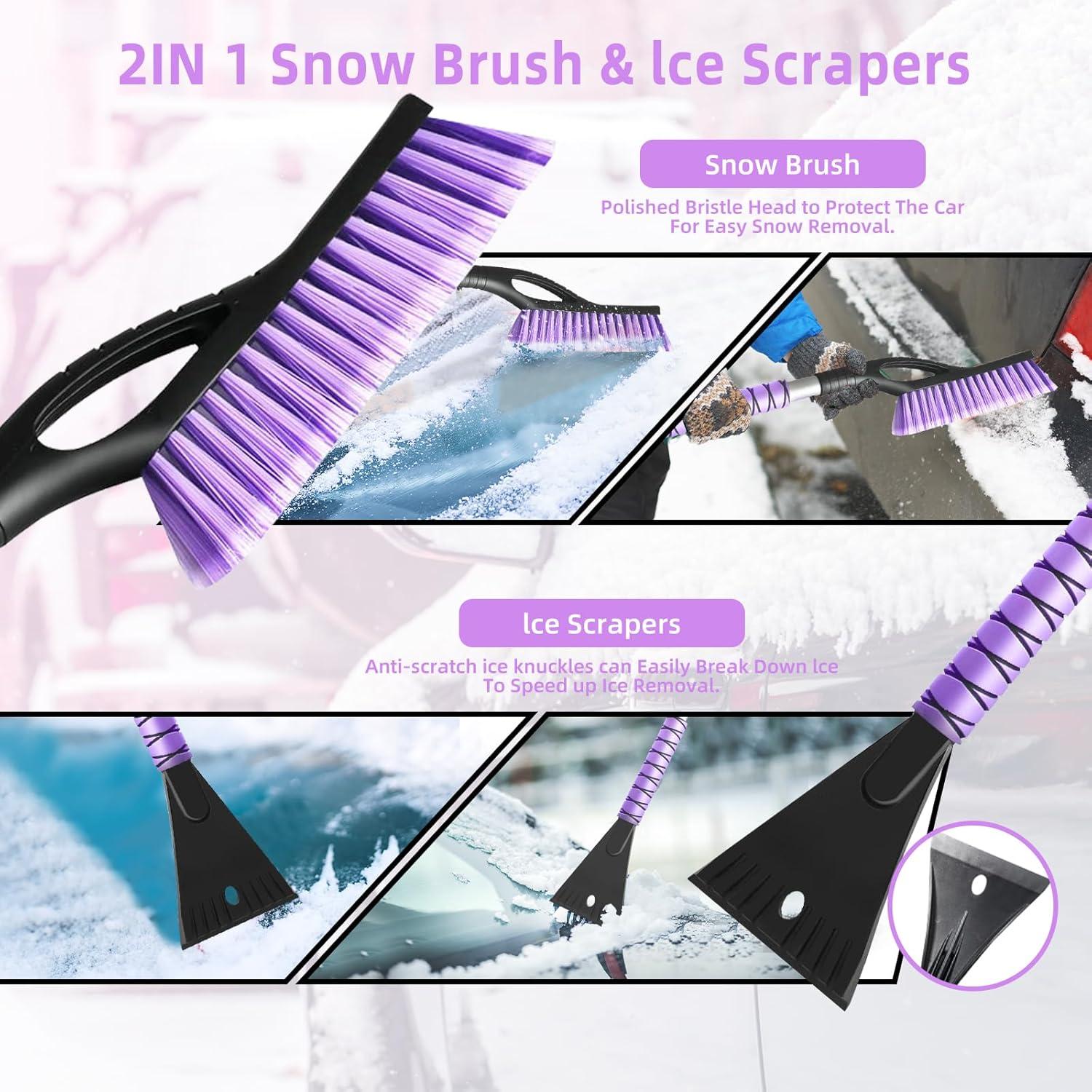 Cepillo de Nieve 2 en 1 DDSNTY 68.58 cm con Raspador de Hielo