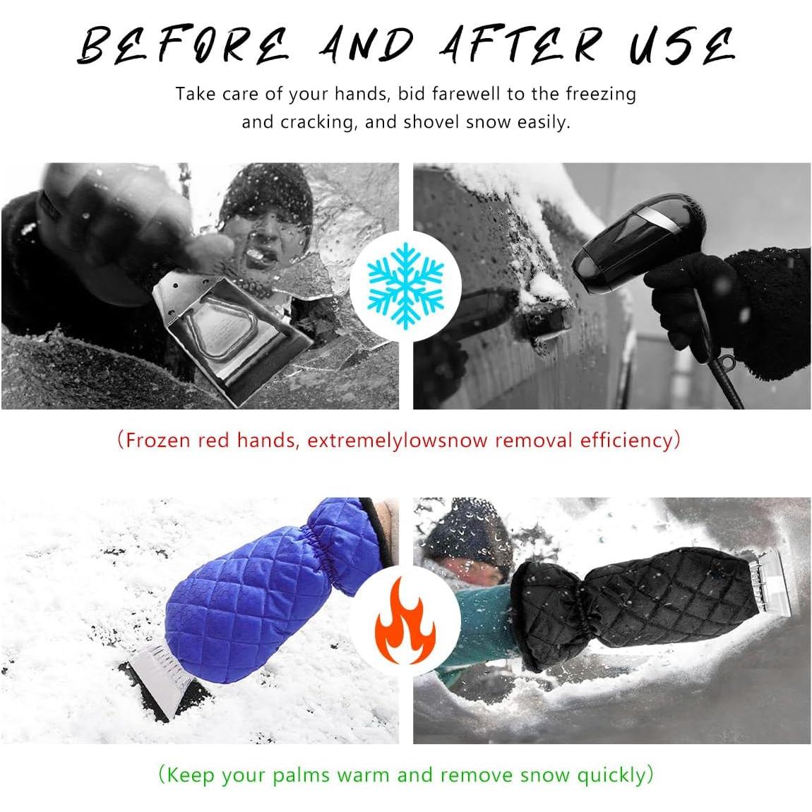 Raspador de Hielo con Guante Povtii - Azul, 34 cm, Impermeable