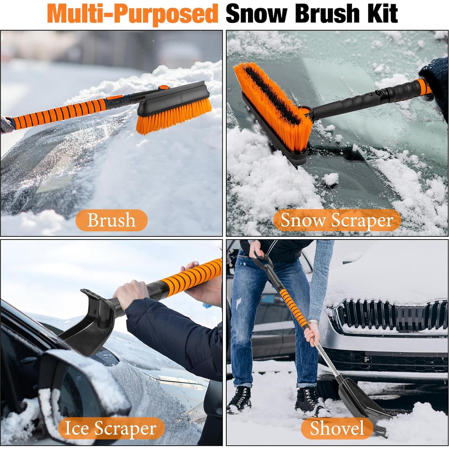 Cepillo de Nieve Extensible Qoroos AT-XC 4 en 1 con Raspador