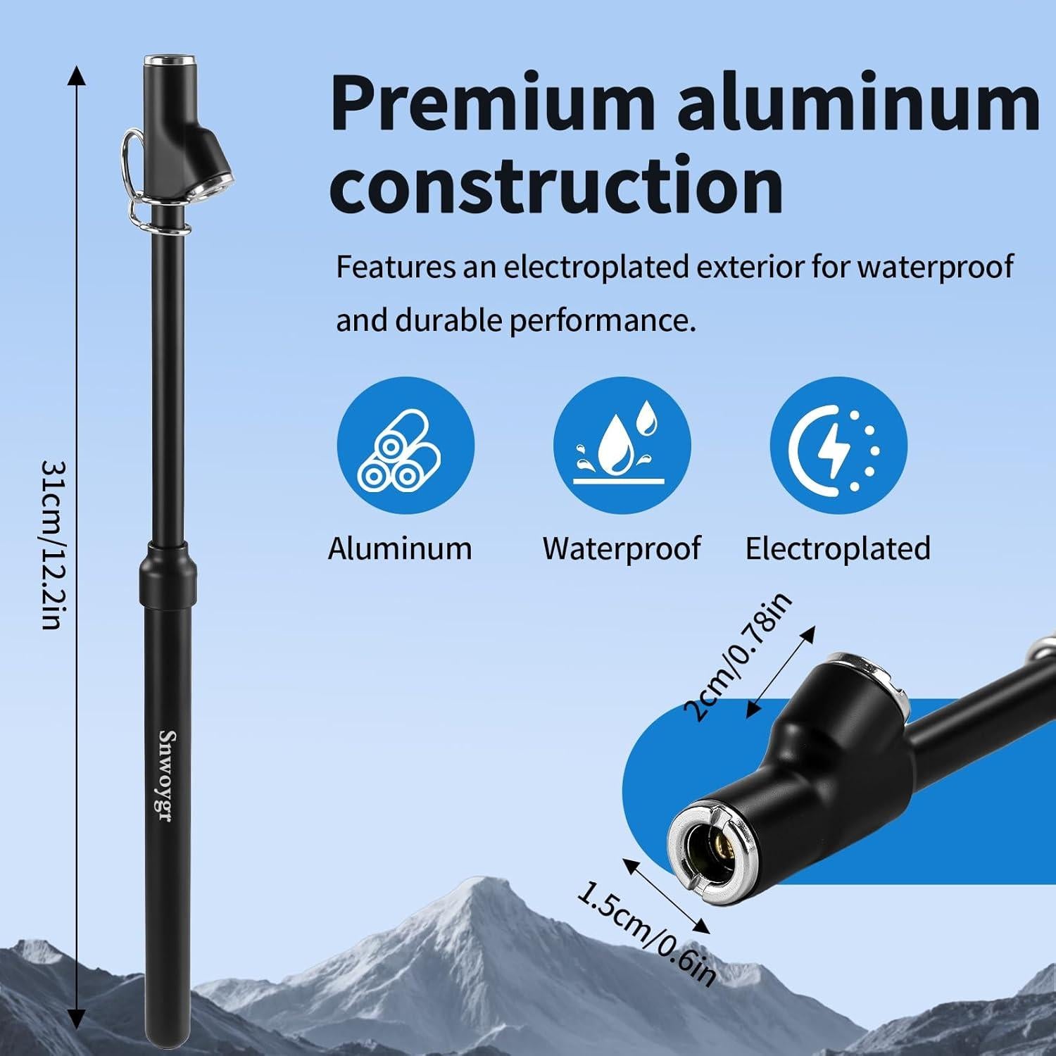 Medidor de Presión de Neumáticos Snwoygr 30cm Doble Cabezal 10-150PSI