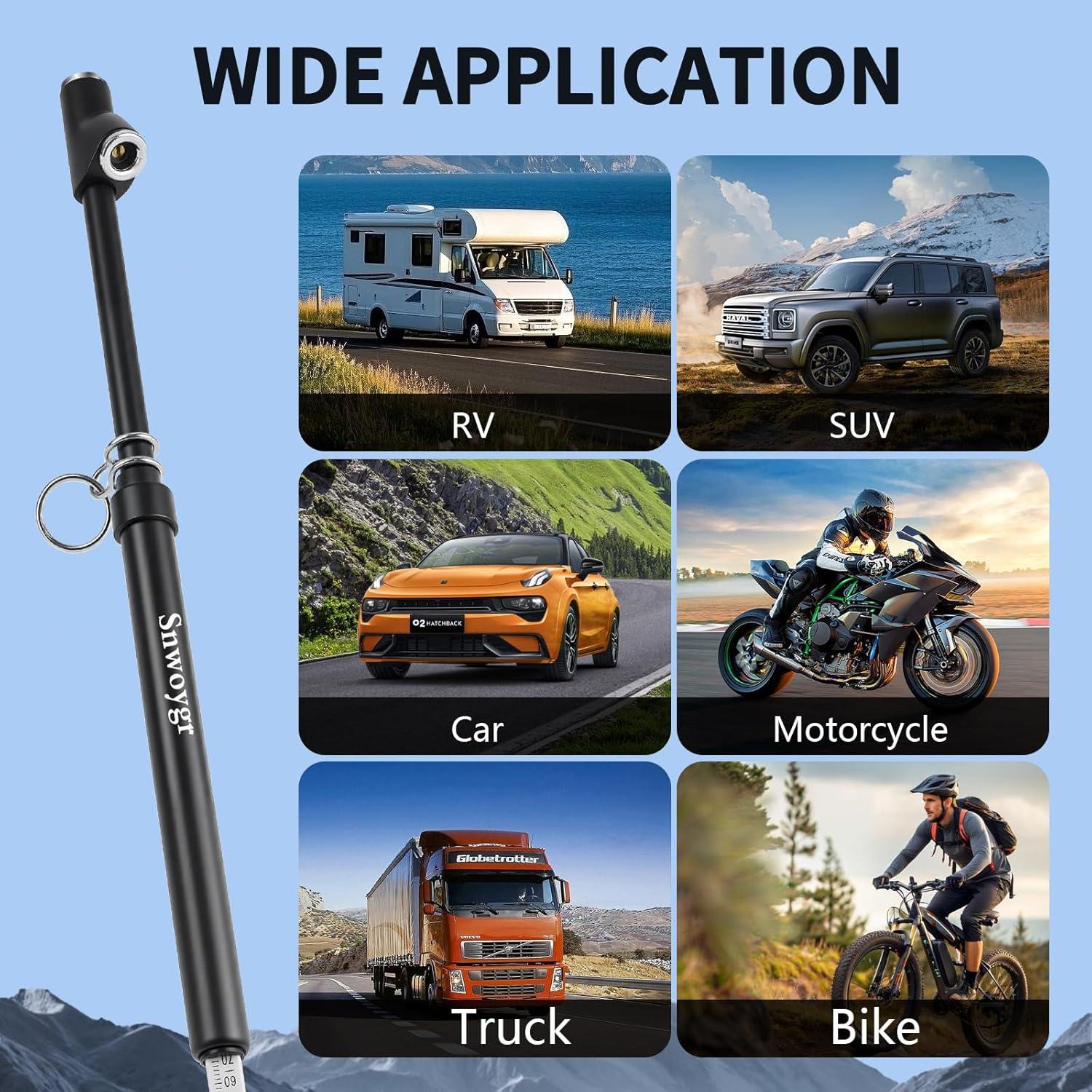 Medidor de Presión de Neumáticos Snwoygr 30cm Doble Cabezal 10-150PSI