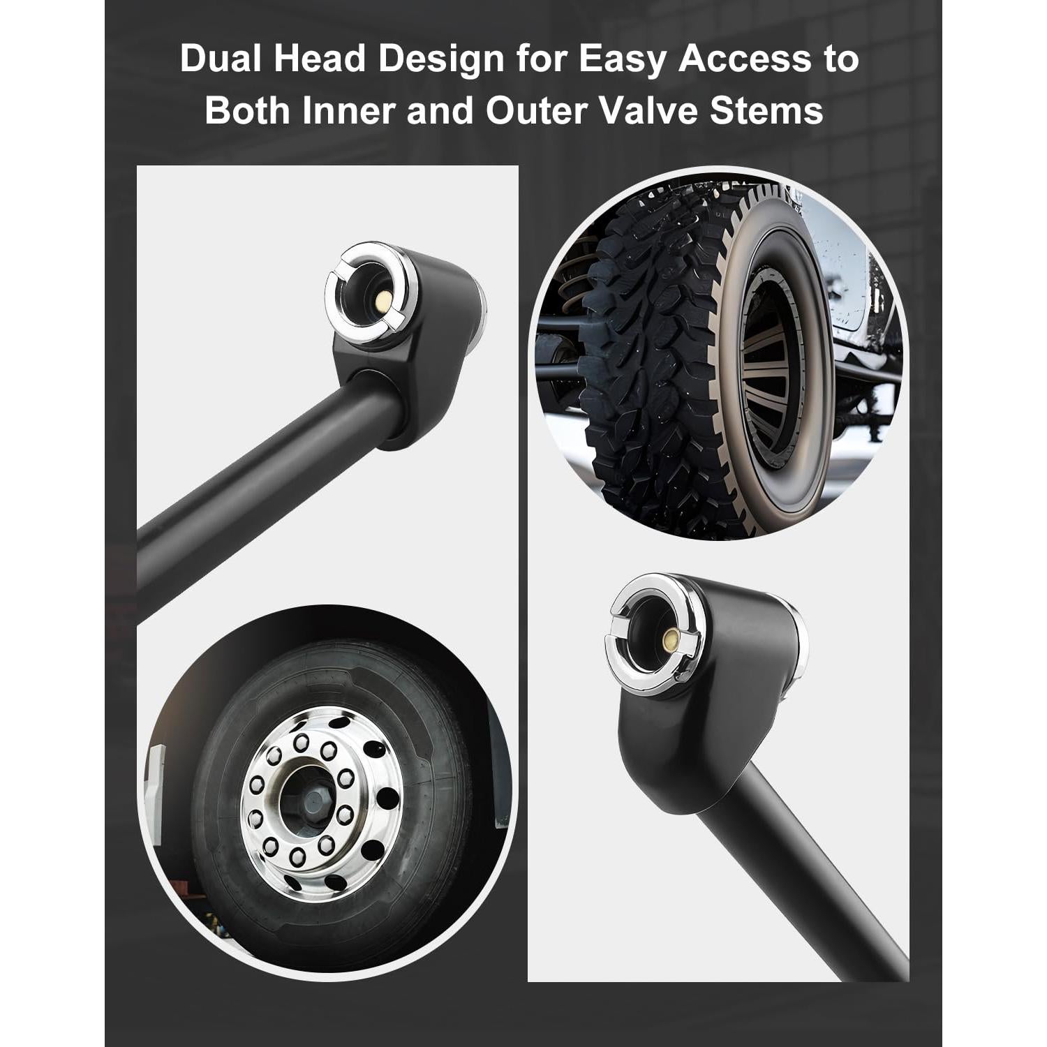 Medidor de Presión de Neumáticos ATsafepro Doble Cabeza 10-150 PSI