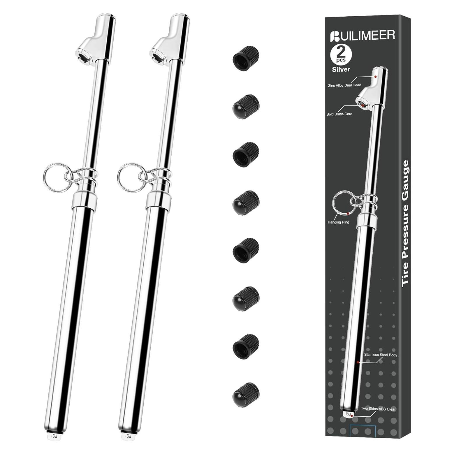 Juego de 2 medidores de presión neumáticos Builimeer 10-150 PSI