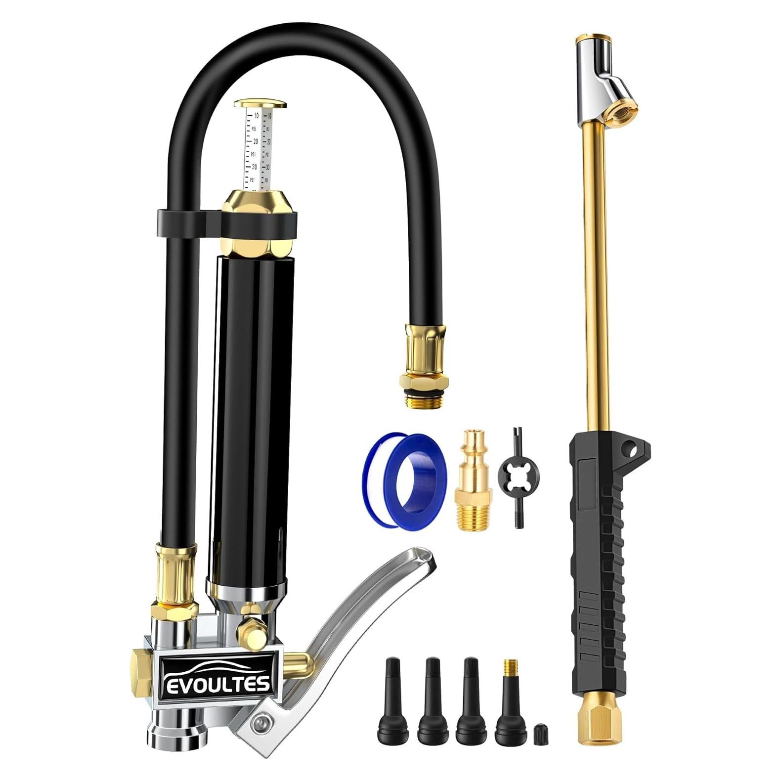 Manómetro de presión EVOULTES con inflador 10-120 PSI 69.85 cm