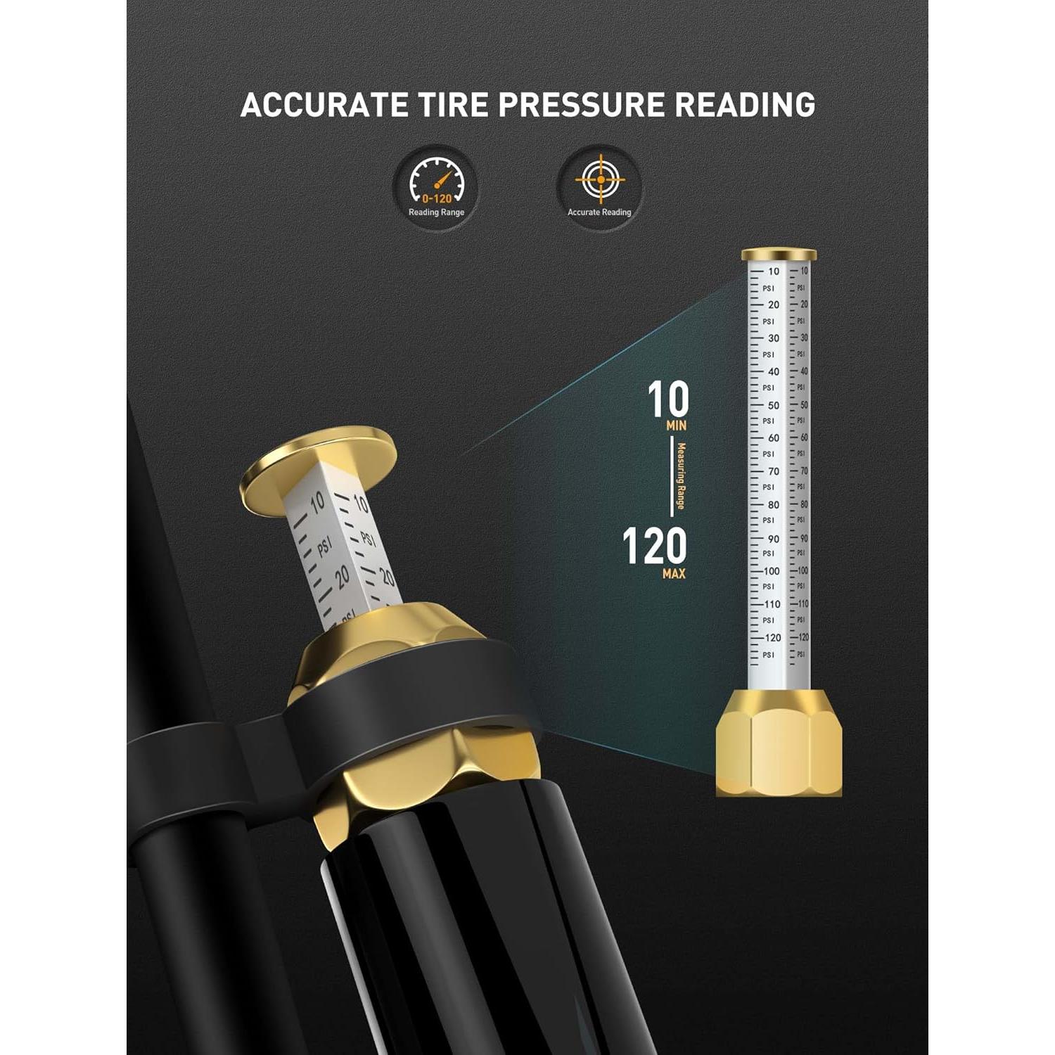 Manómetro de presión EVOULTES con inflador 10-120 PSI 69.85 cm