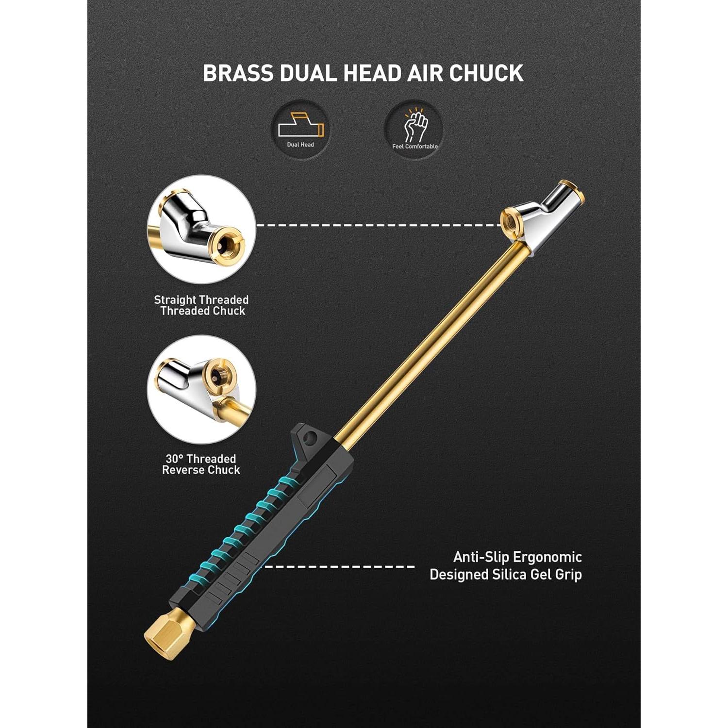 Manómetro de presión EVOULTES con inflador 10-120 PSI 69.85 cm