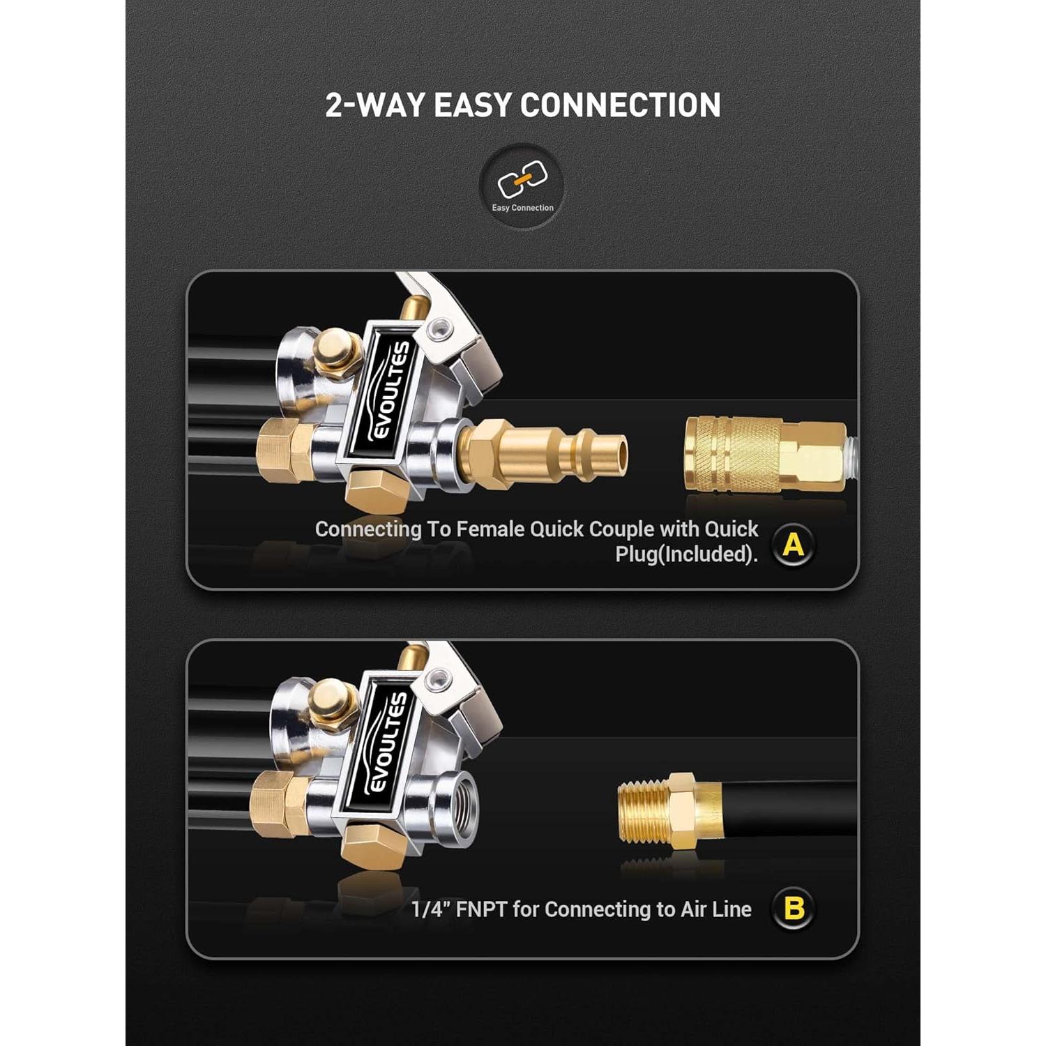 Manómetro de presión EVOULTES con inflador 10-120 PSI 69.85 cm