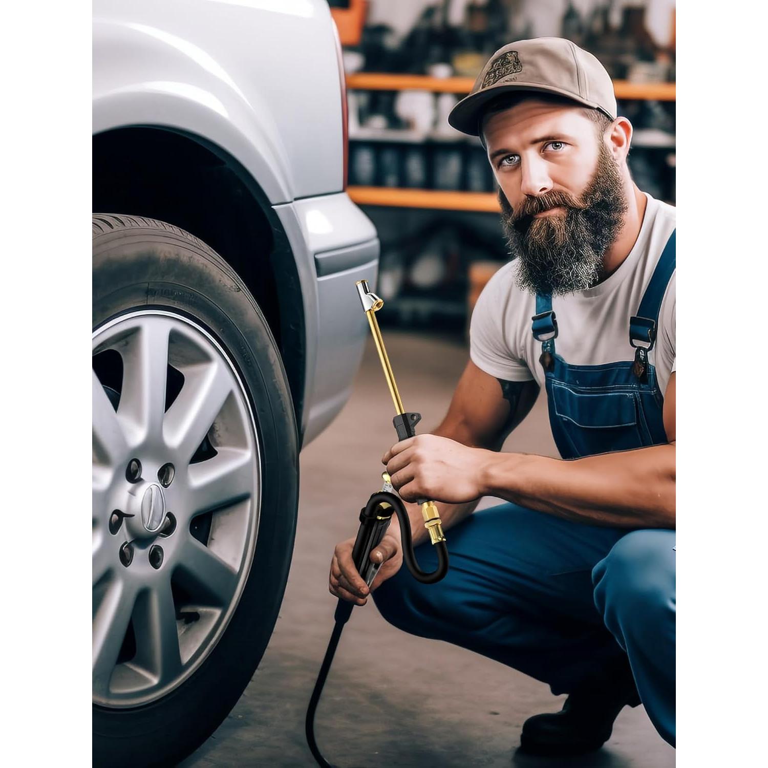 Manómetro de presión EVOULTES con inflador 10-120 PSI 69.85 cm