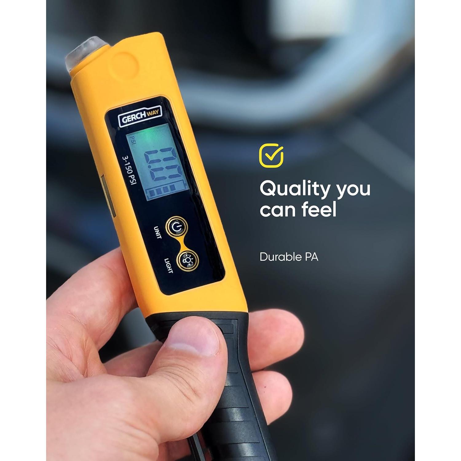 Manómetro Digital Gerchway 2 en 1 con Luz LED 150 PSI