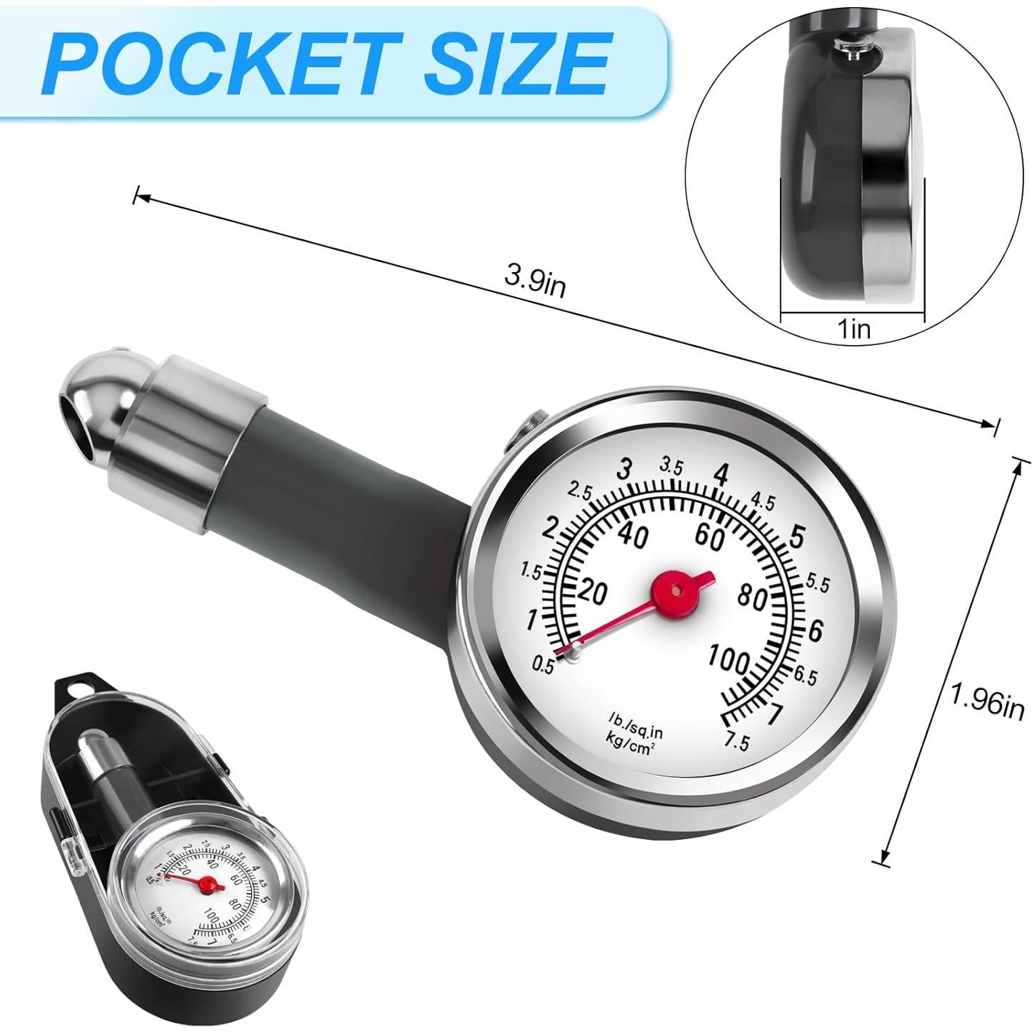 Manómetro de presión neumáticos Guirnd 0-7 Bar mecánico