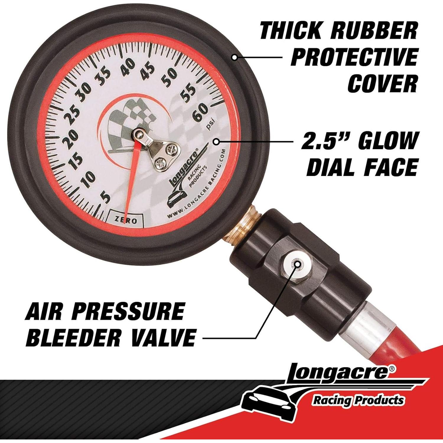 Medidor de Presión de Neumáticos Longacre 52-52003 0-60 PSI