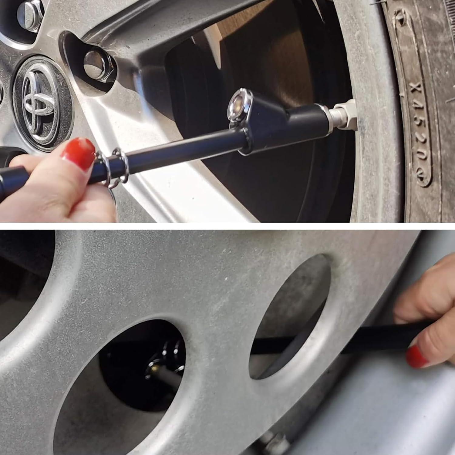 Medidor de Presión de Neumáticos Doble Cabeza MHKLCD 30cm