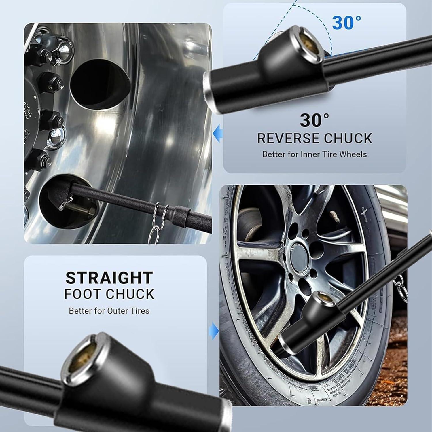 Medidor de Presión de Neumáticos Doble Cabeza MHKLCD 30cm