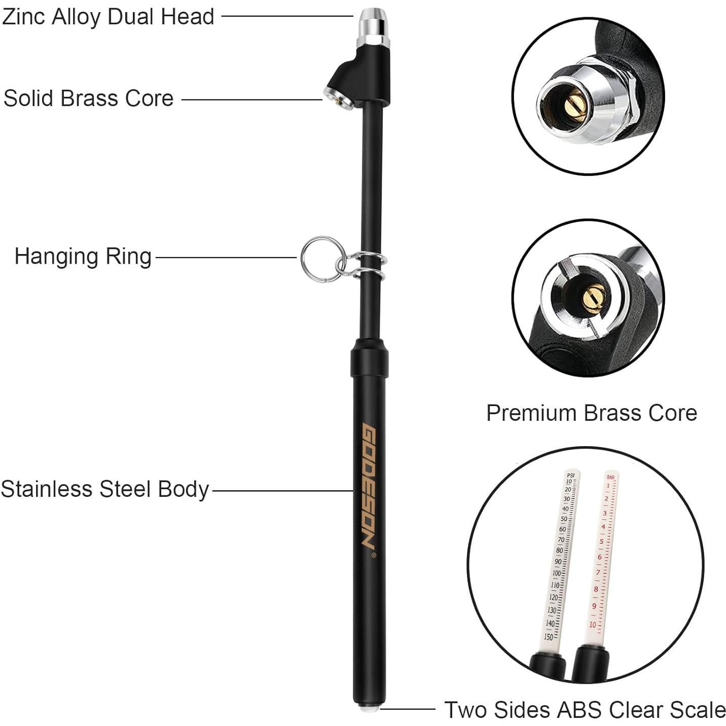Medidor de Presión de Neumáticos GODESON 10-150 PSI Doble Cabeza