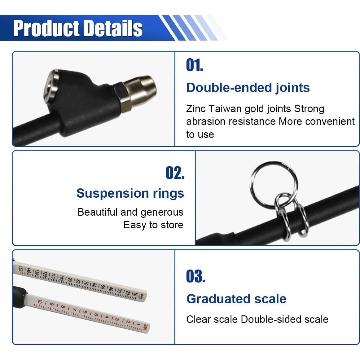 Medidor de Presión de Neumáticos LHDOS Doble Cabeza 10-150 PSI