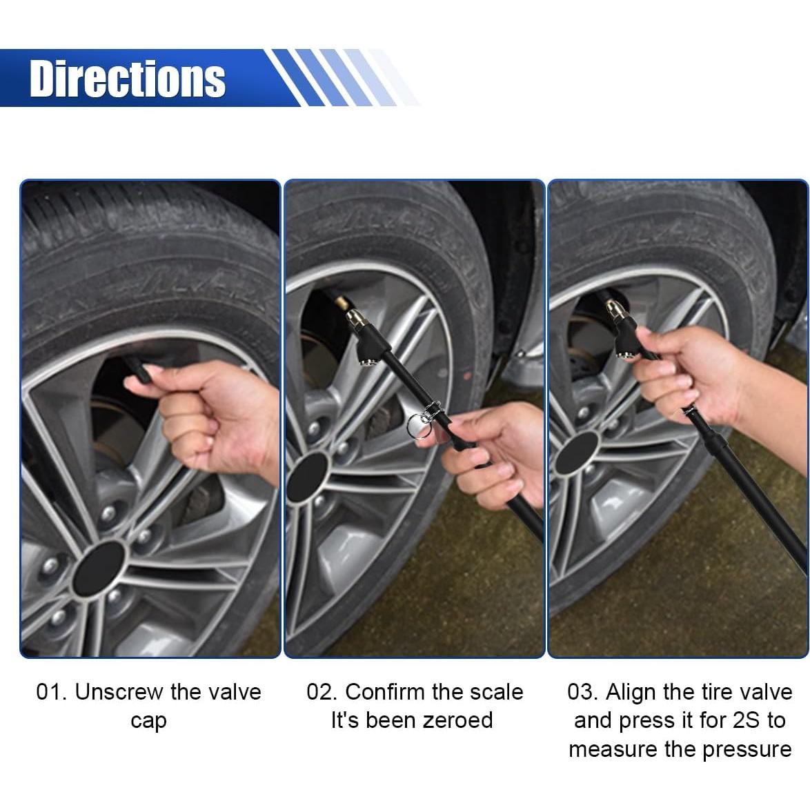 Medidor de Presión de Neumáticos LHDOS Doble Cabeza 10-150 PSI