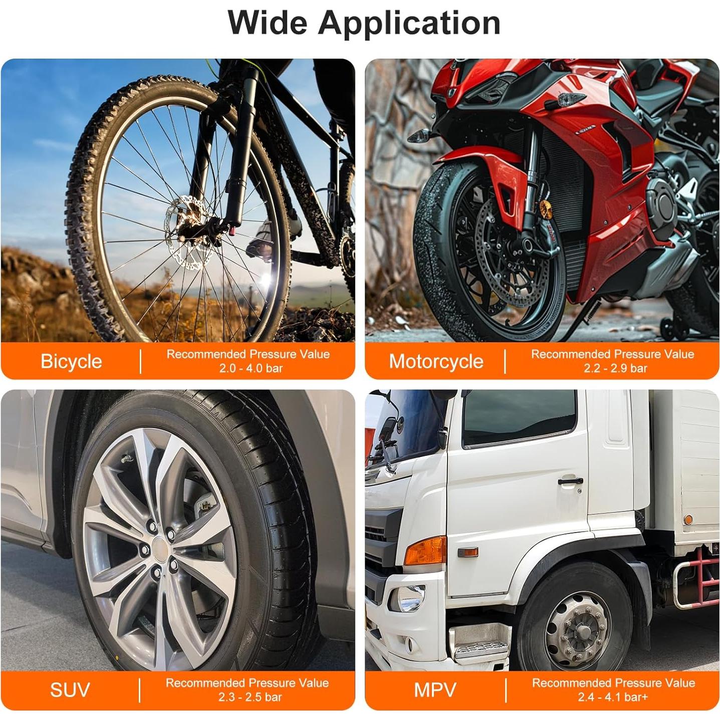 Medidor de Presión de Neumáticos GODESON 0-4 BAR Doble Válvula