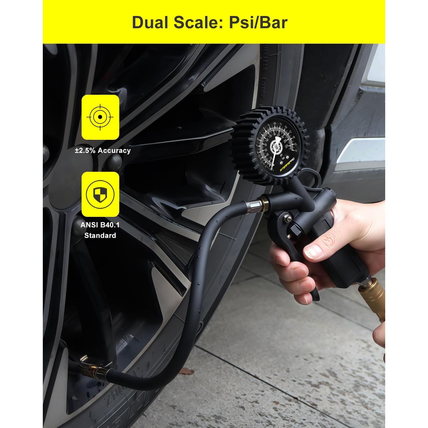 Medidor de Presión de Neumáticos ATsafepro AT-AS013C 0-16 BAR