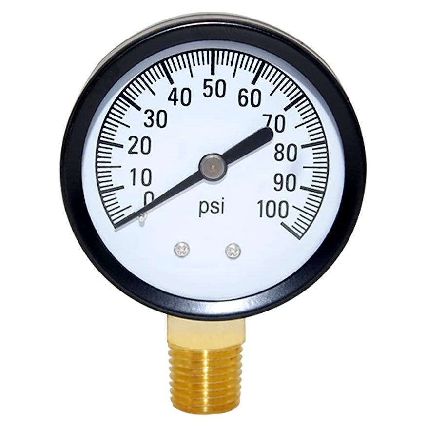 Manómetro Joywayus 0-100 PSI Latón 1/4" Macho NPT