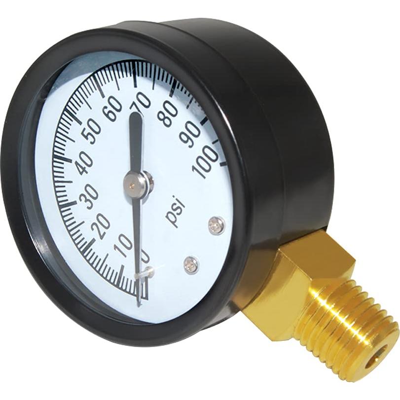 Manómetro Joywayus 0-100 PSI Latón 1/4" Macho NPT
