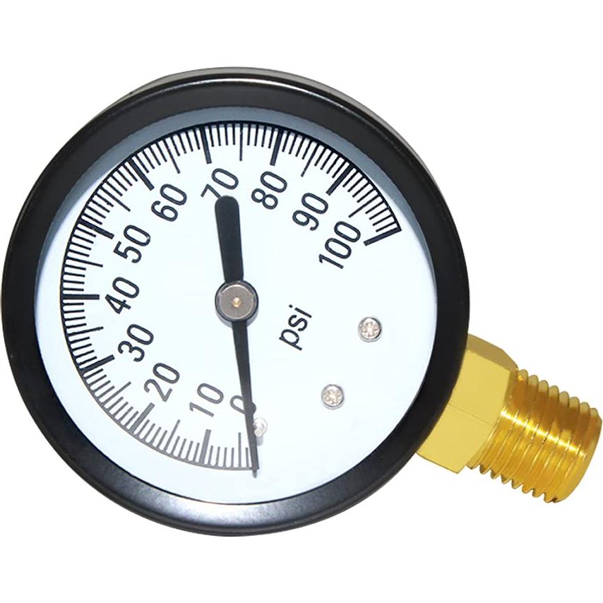 Manómetro Joywayus 0-100 PSI Latón 1/4" Macho NPT