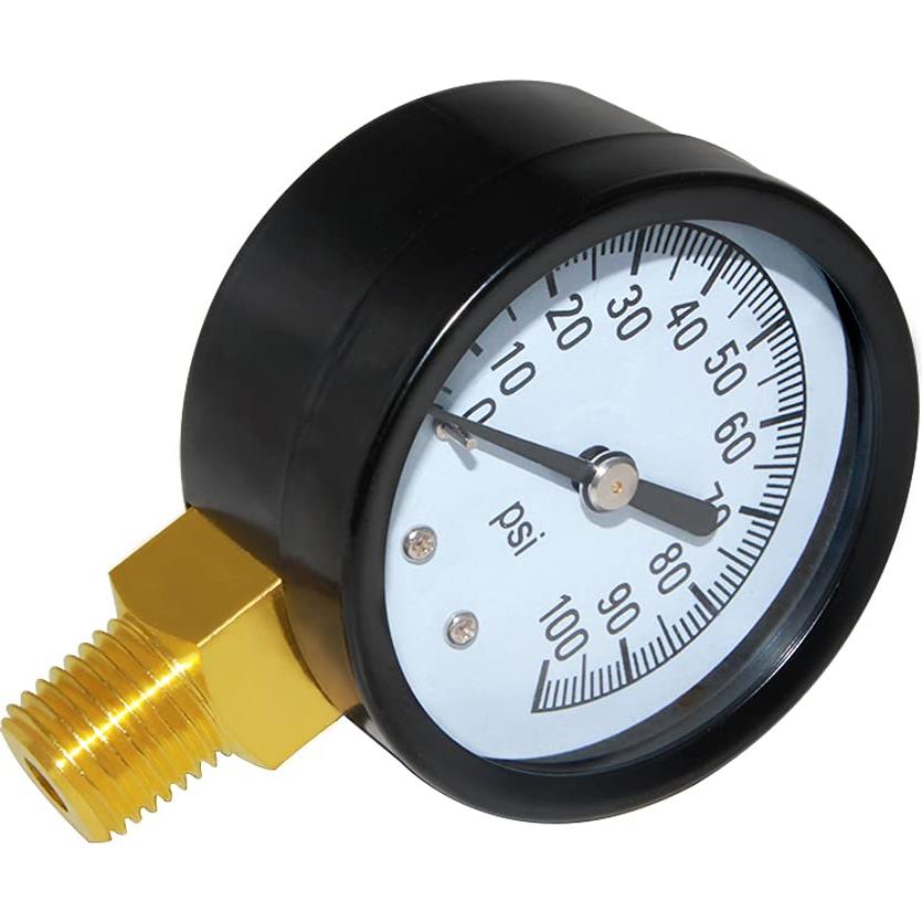 Manómetro Joywayus 0-100 PSI Latón 1/4" Macho NPT