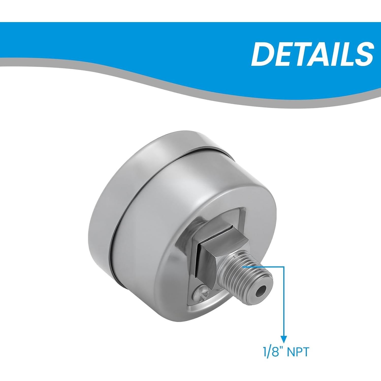Manómetro de Baja Presión Solimeta 0-100 Psi 1.5" Acero Inoxidable