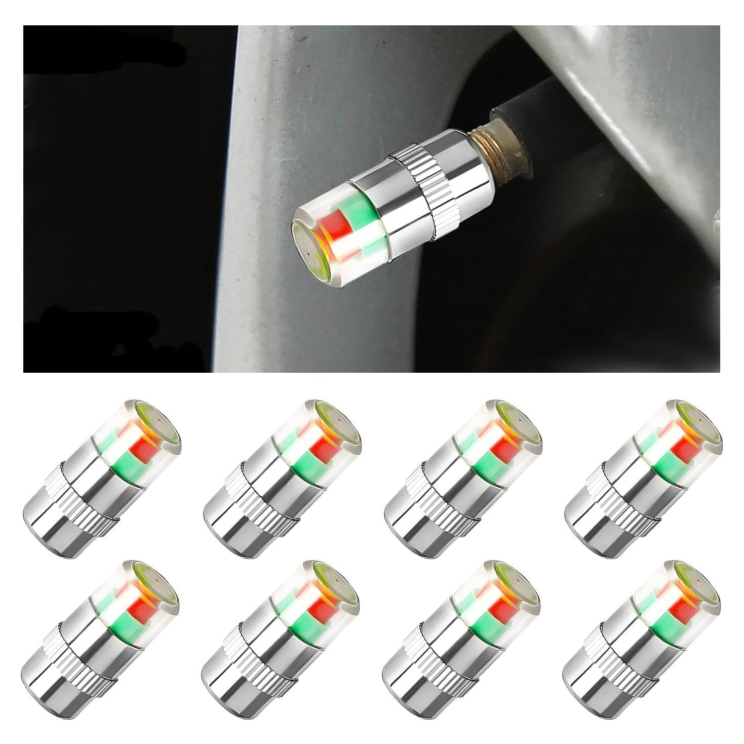 8 Tapones de Válvula de Presión Neumáticos DXNQ Acero Inoxidable