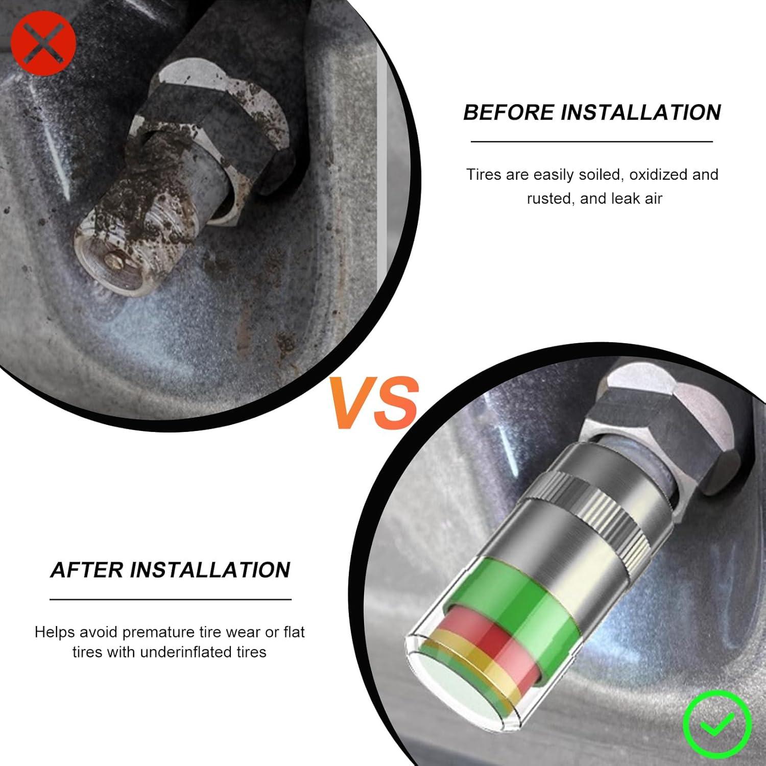 8 Tapones de Válvula de Presión Neumáticos DXNQ Acero Inoxidable