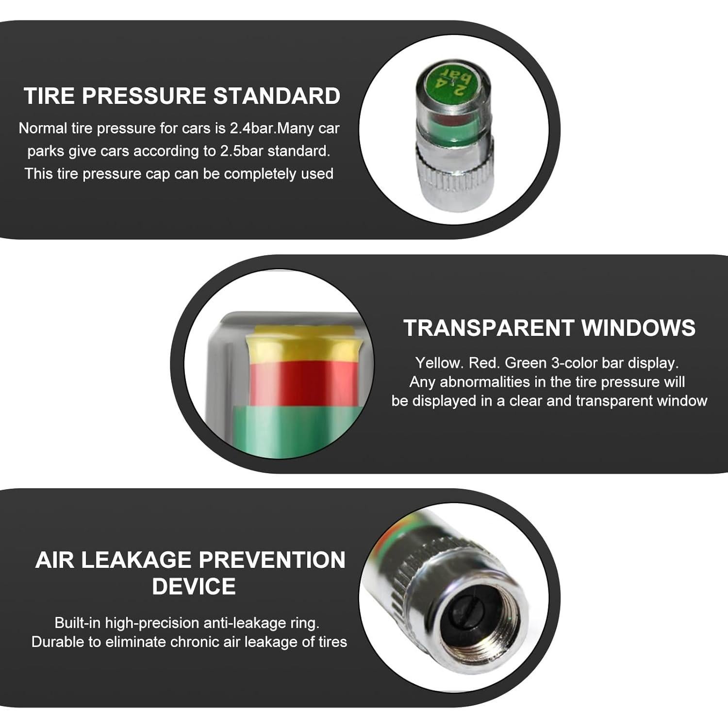 8 Tapones de Válvula de Presión Neumáticos DXNQ Acero Inoxidable