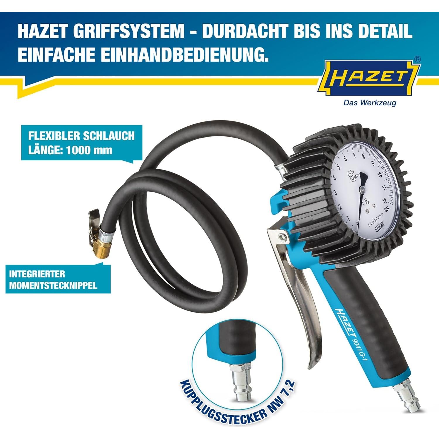 Medidor de Presión de Neumáticos HAZET 9041G-1 0-10 Bar