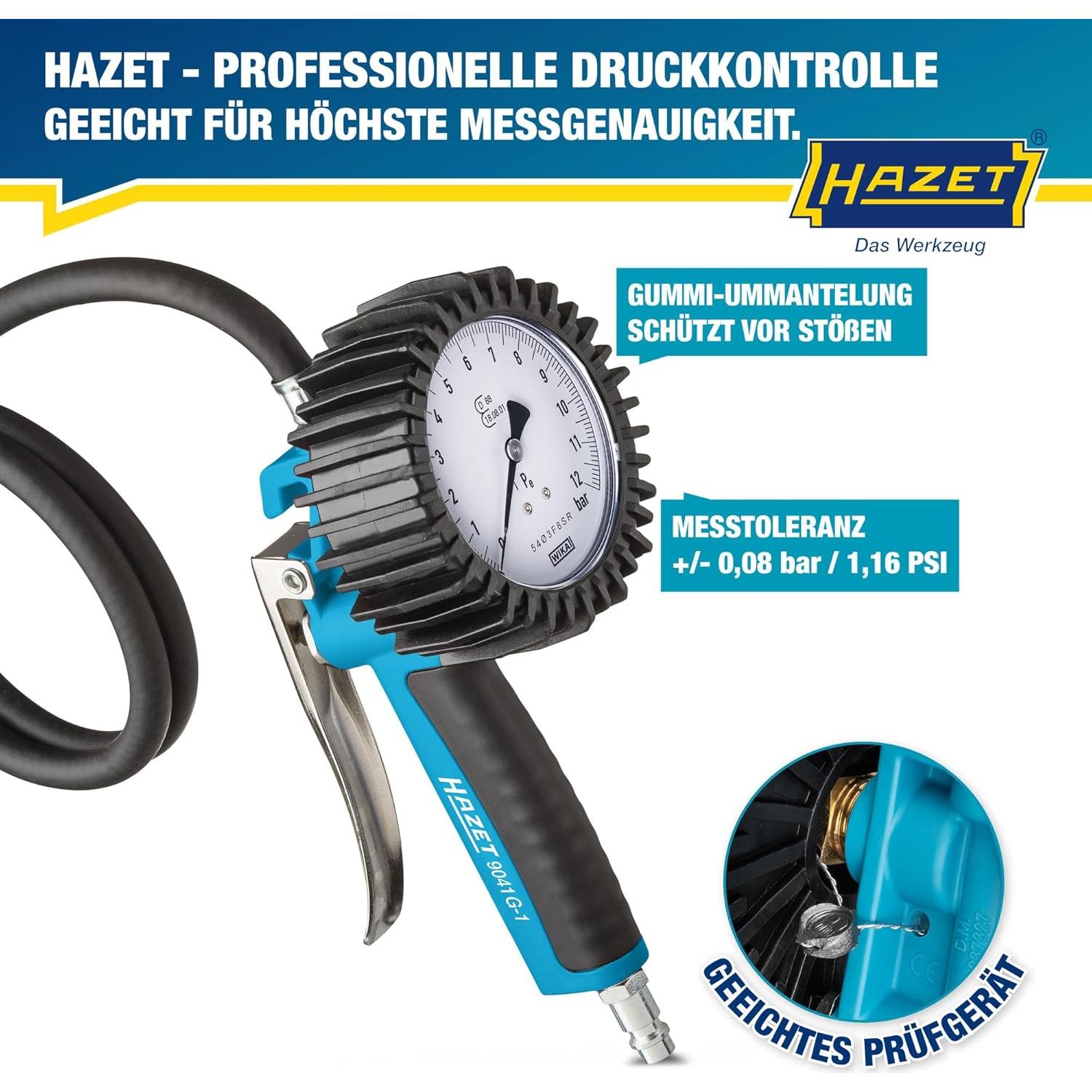 Medidor de Presión de Neumáticos HAZET 9041G-1 0-10 Bar