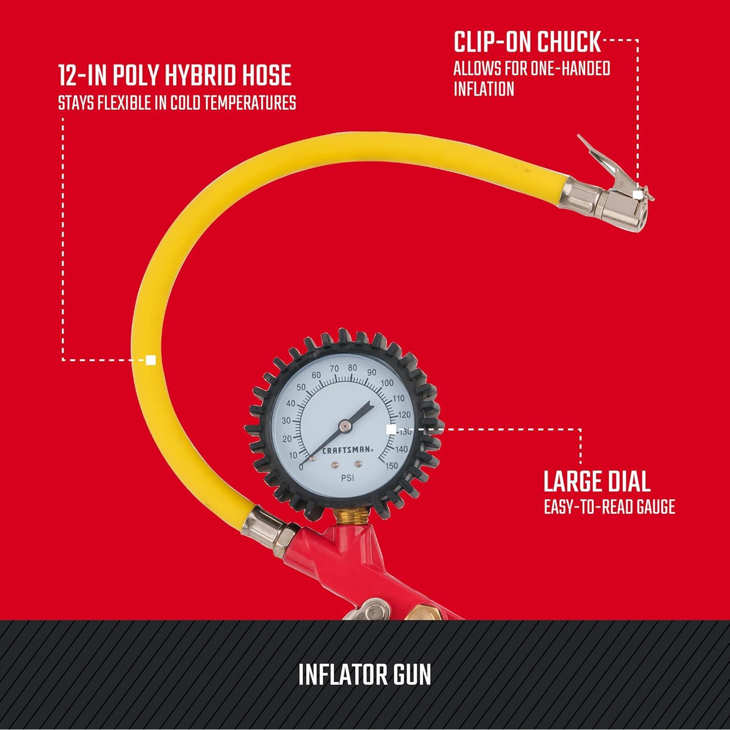 Pistola Infladora CRAFTSMAN CMXZTSG1031NB, 0-150 PSI, 3-en-1
