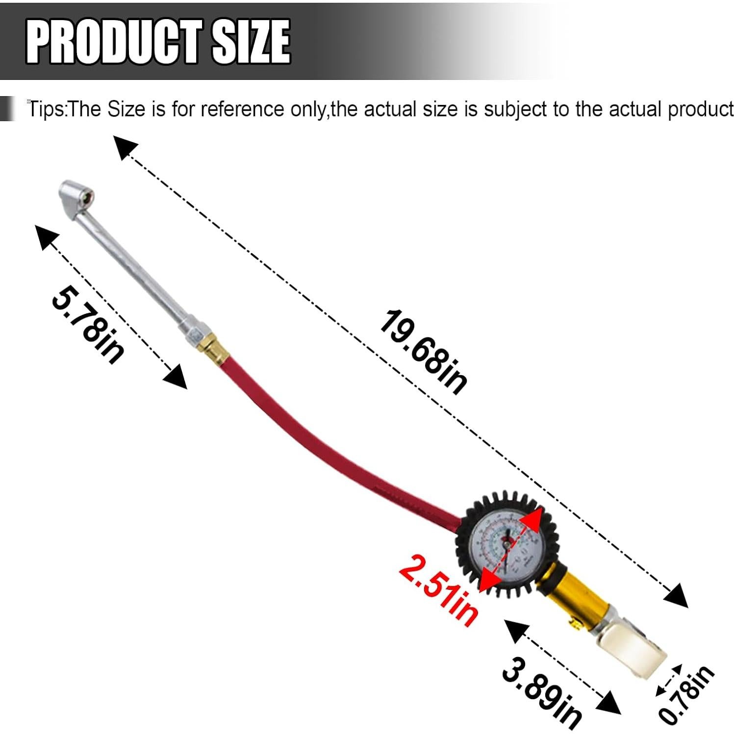 Medidor Digital de Presión de Neumáticos UHANBUT con Inflador 50cm
