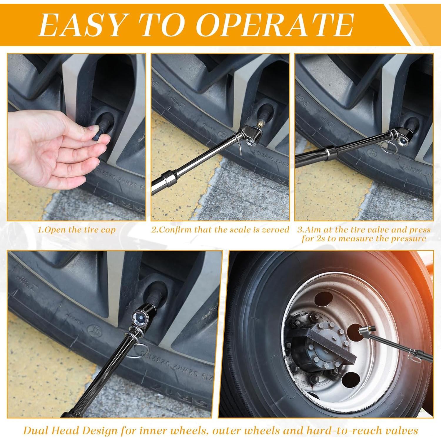 Medidor de Presión de Neumáticos Yunsailing 10 Pcs 0.7-10.3bar