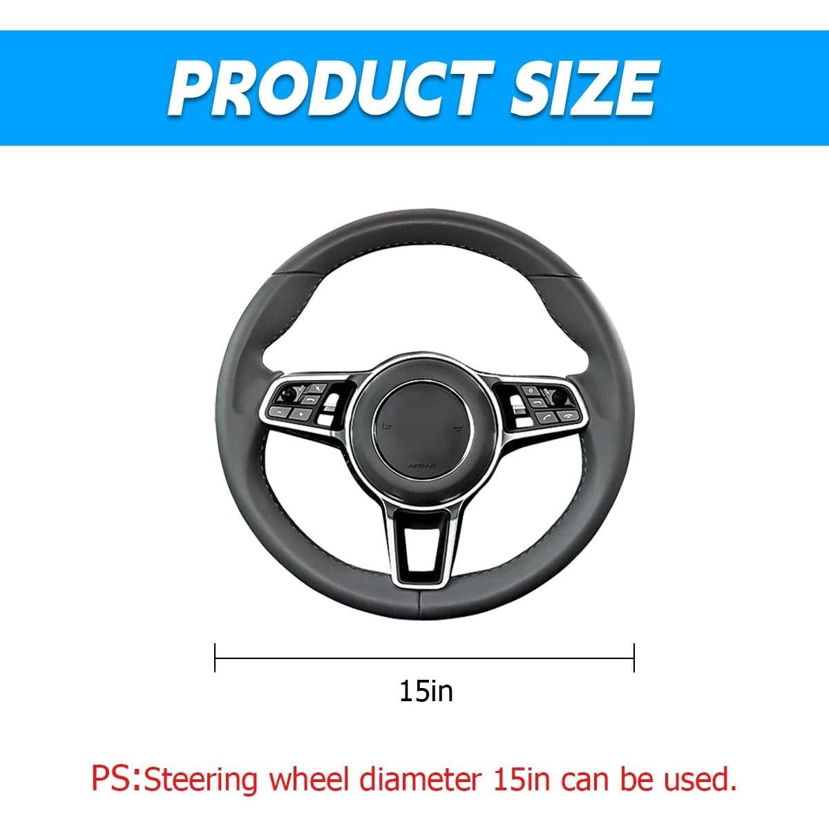 Cubierta de Volante de Coche KHGUZ Fibra de Carbono Beige 38cm