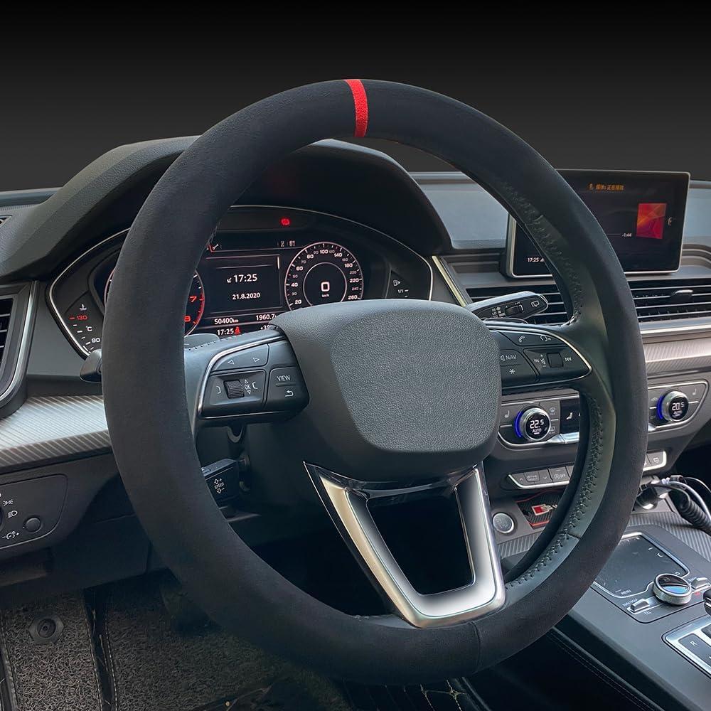 Cubierta de Volante Carodi 15" Suede Antideslizante Negra