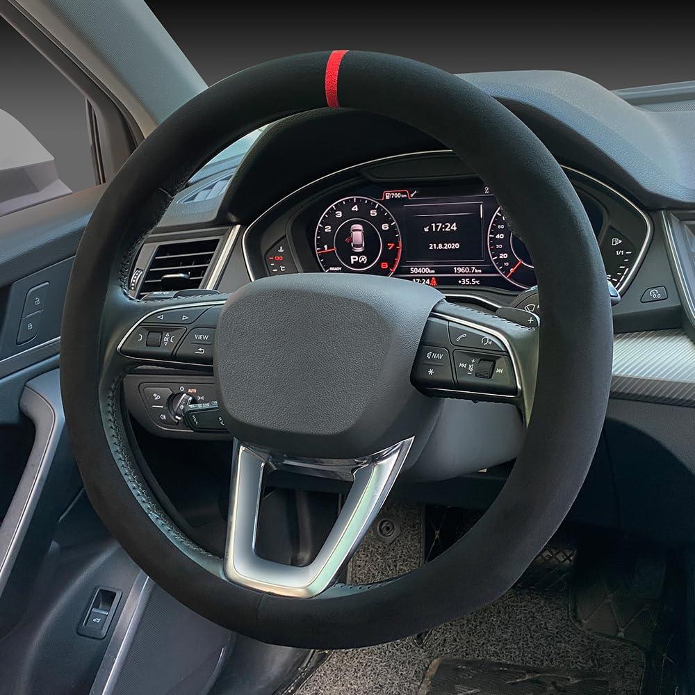 Cubierta de Volante Carodi 15" Suede Antideslizante Negra