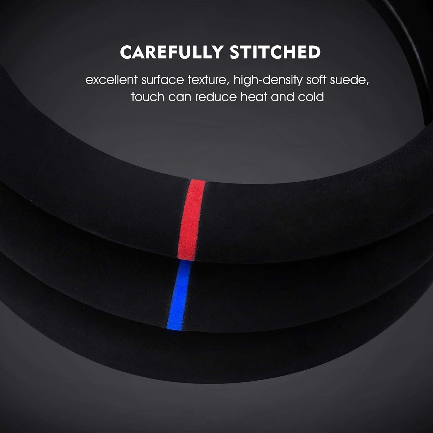 Cubierta de Volante Carodi 15" Suede Antideslizante Negra