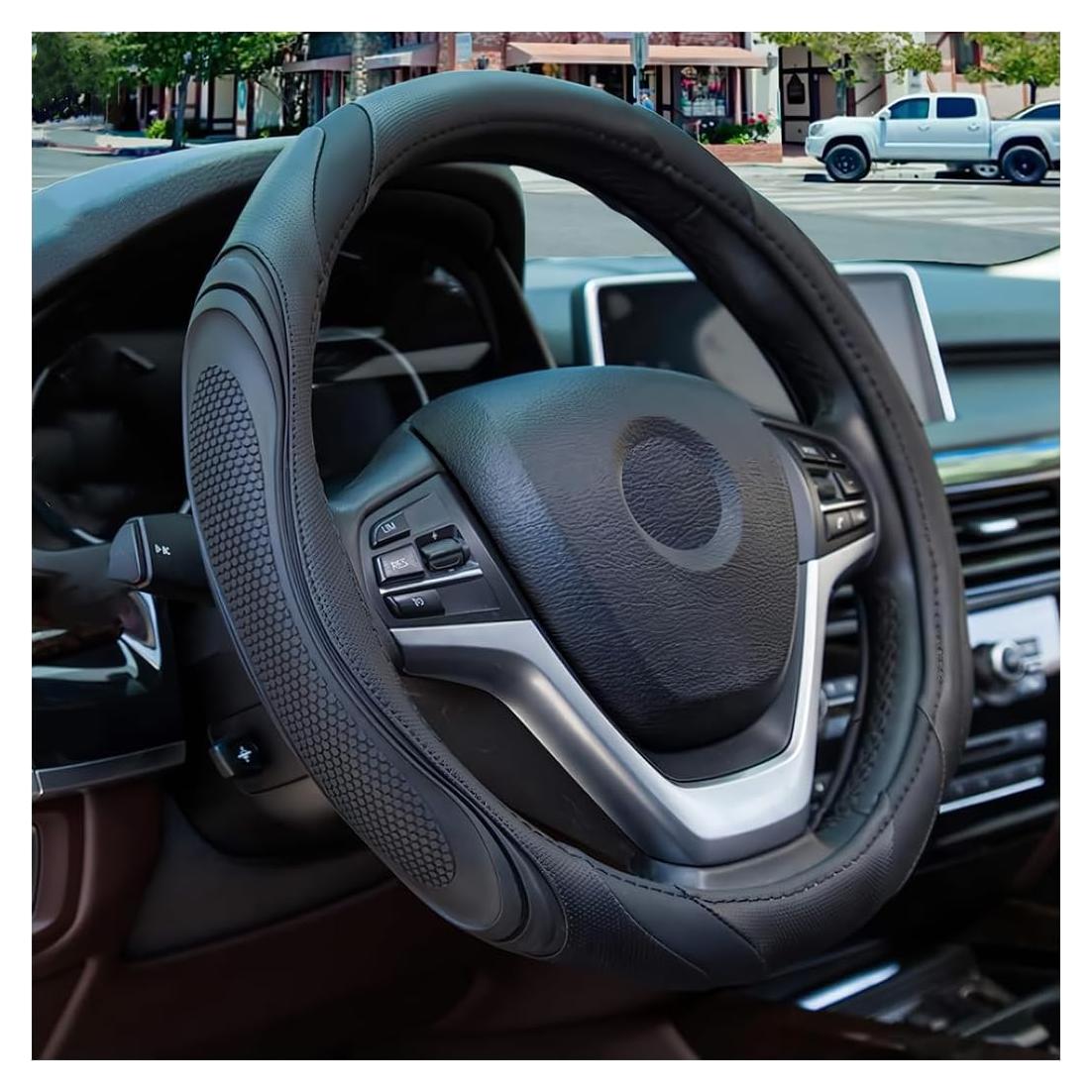 Cubierta de Volante de Cuero Osilly 15 Pulgadas Antideslizante