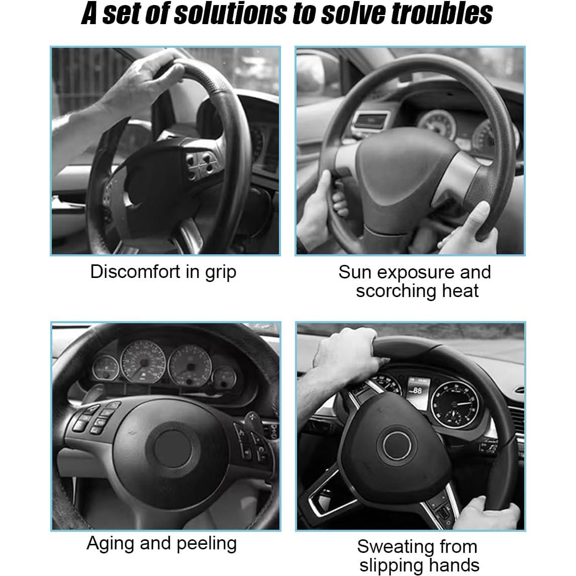 Cubierta de Volante Mandark 38.1 cm Cuero Microfibra Antideslizante