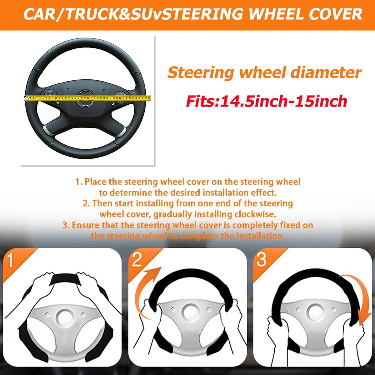 Funda de Volante de Coche Osilly 38.1 cm Cuero Antideslizante