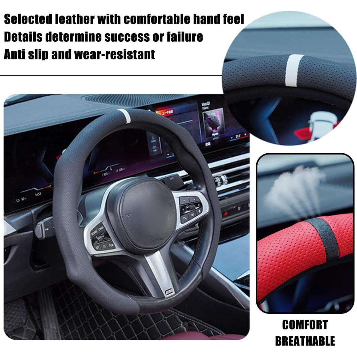 Funda de Volante de Coche Osilly 38.1 cm Cuero Antideslizante